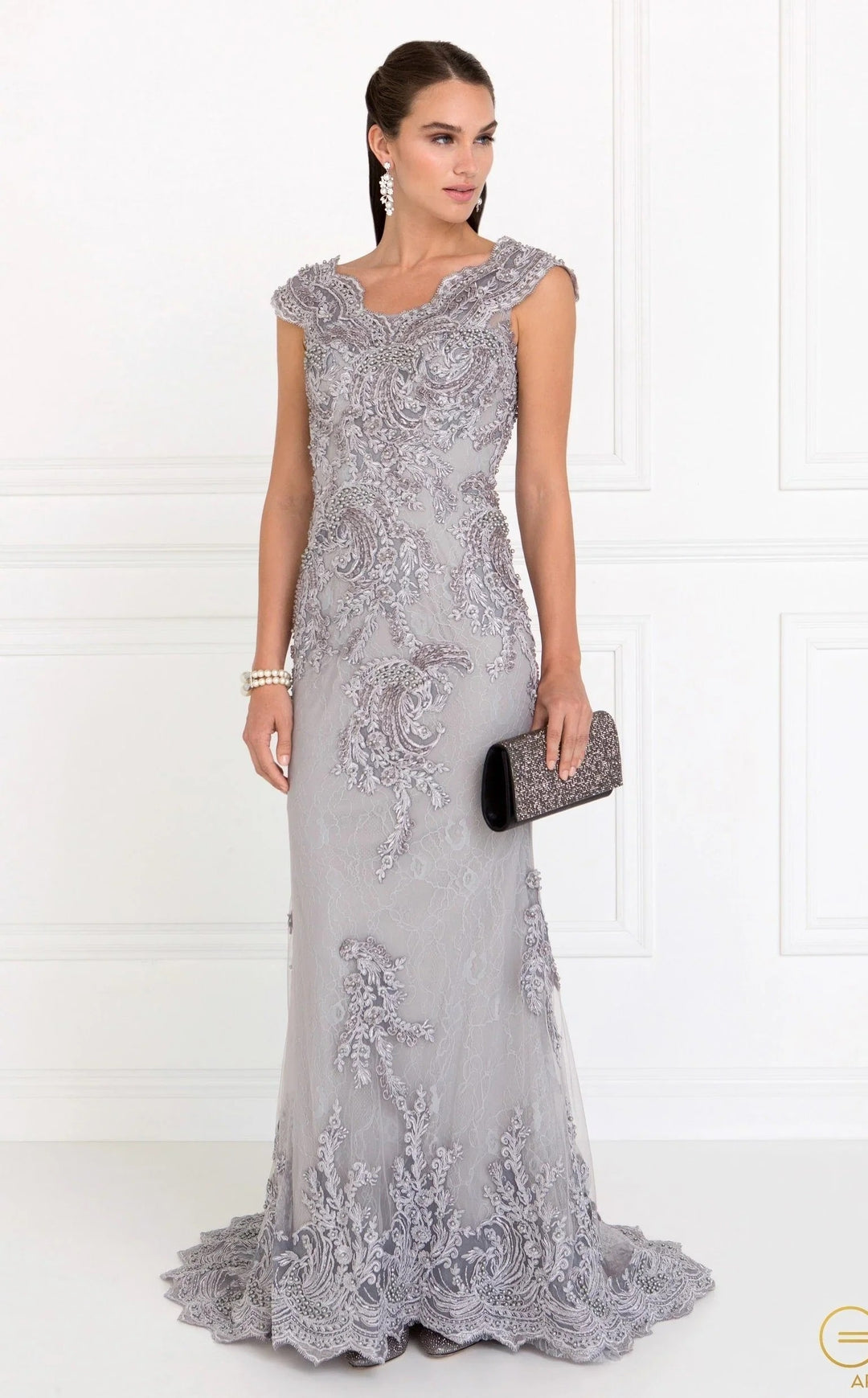 Cap Sleeve Lace Mermaid Gown by Elizabeth K GL1540