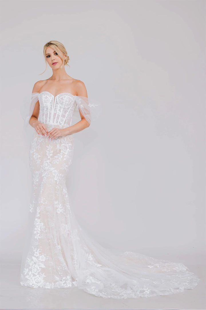 Off Shoulder Bridal Mermaid Dress by Amelia Couture WL0100