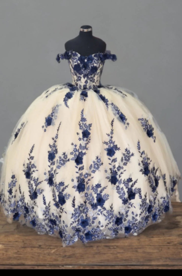 3D Floral Off Shoulder Ball Gown by Calla SCL30036