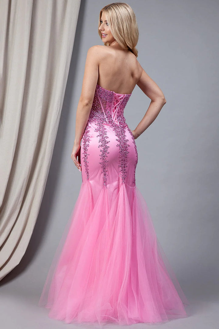 Beaded Strapless Mermaid Dress by Amelia Couture 774
