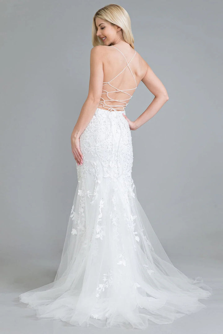 Fitted Embroidered Sleeveless Gown by Amelia Couture 799