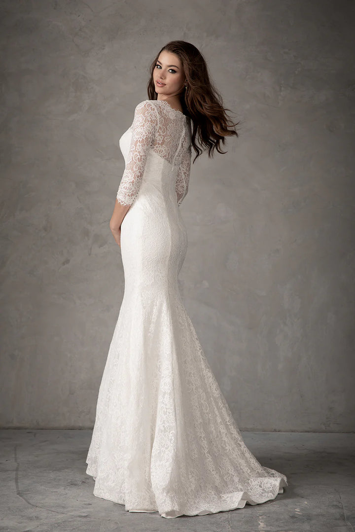 Long Sleeve Lace Bridal Gown by Abby Lane 97101