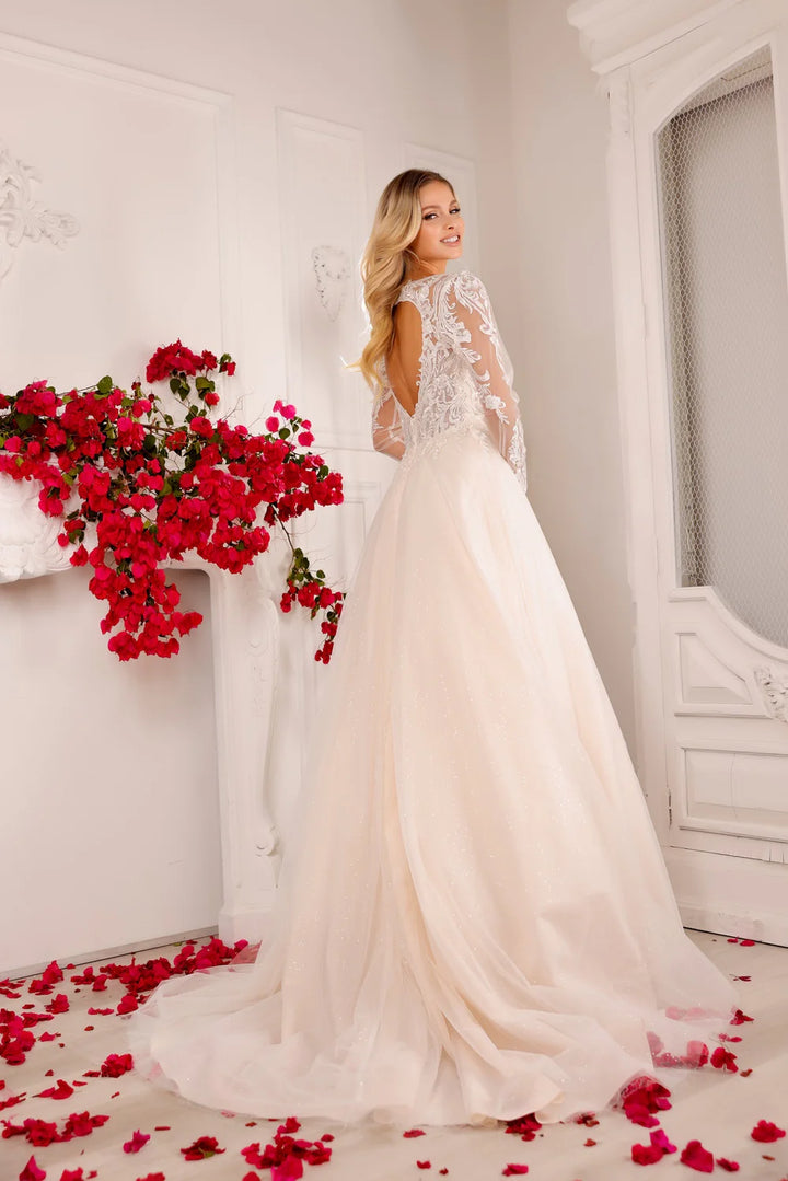 Long Sleeve Tulle Bridal Gown by Abby Lane 97136