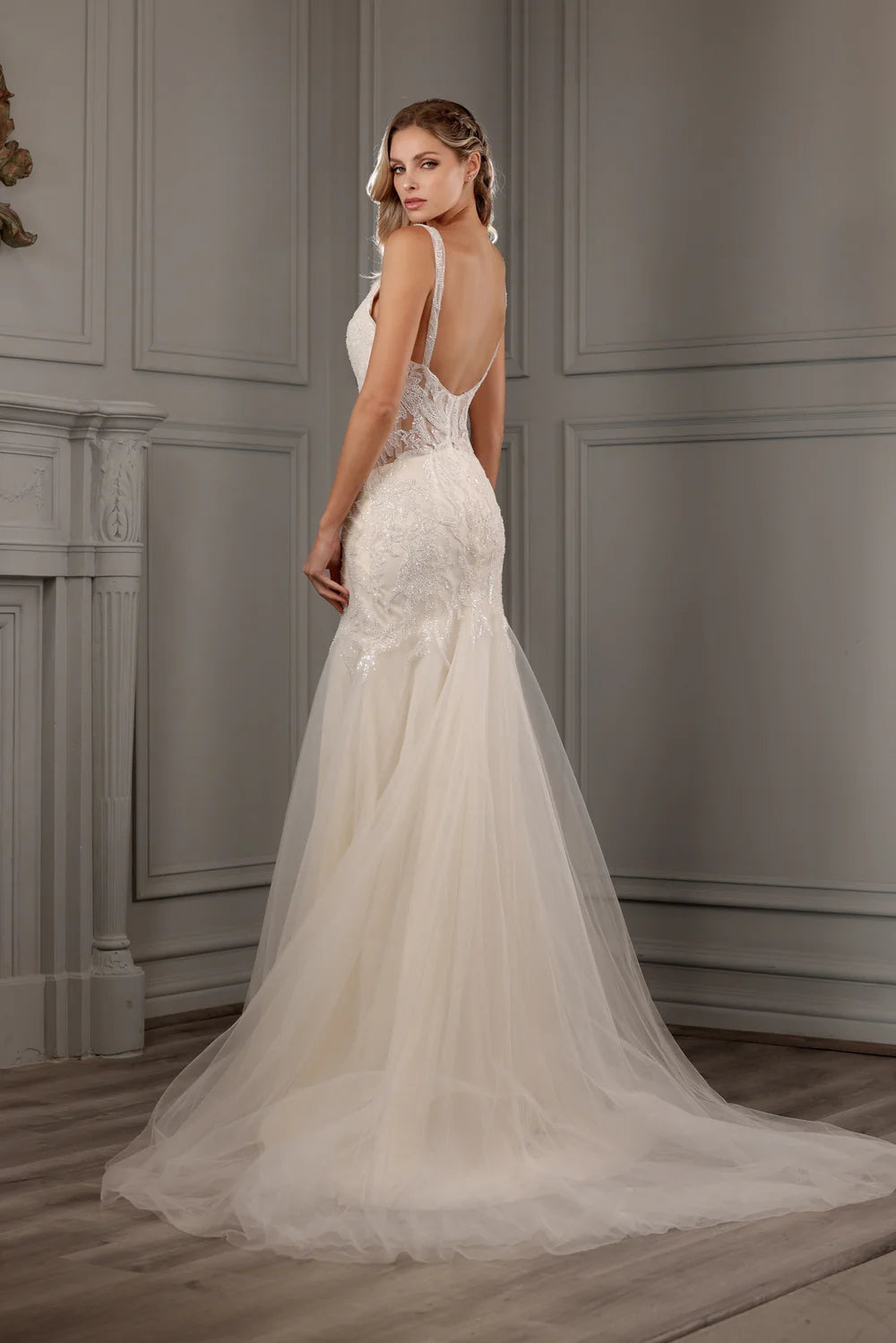 Embroidered Mermaid Bridal Gown by Abby Lane 97155