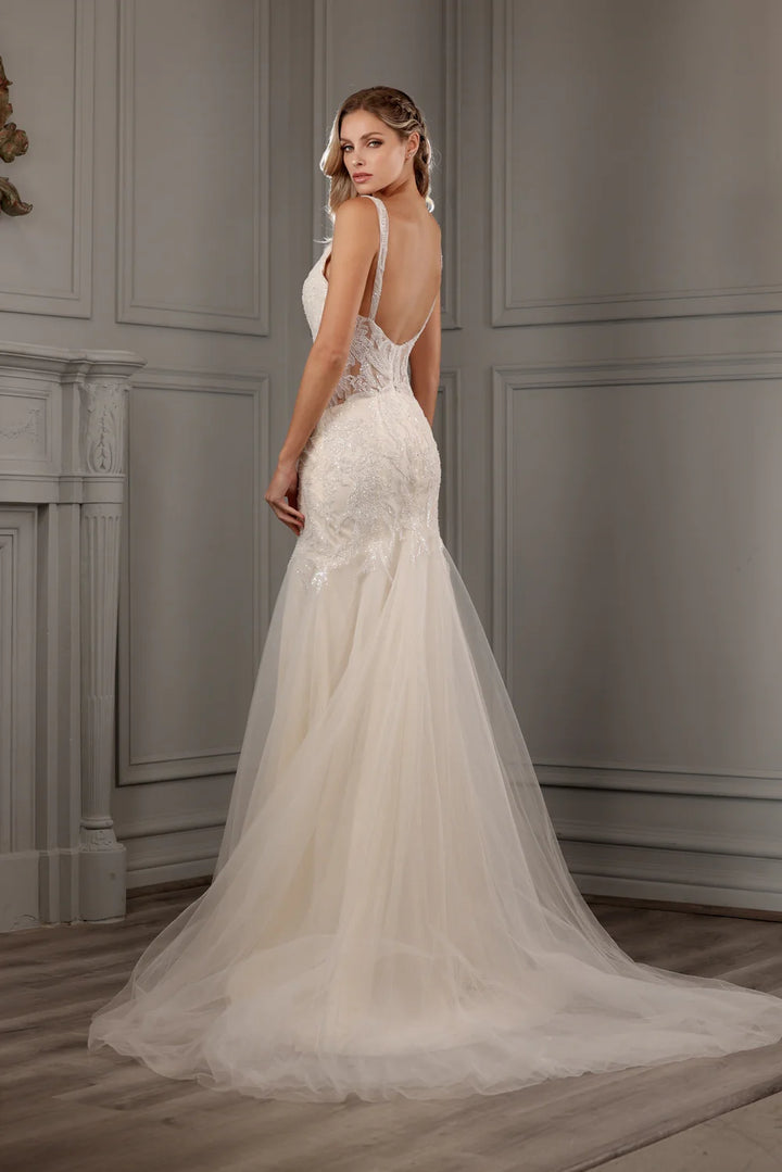 Embroidered Mermaid Bridal Gown by Abby Lane 97155