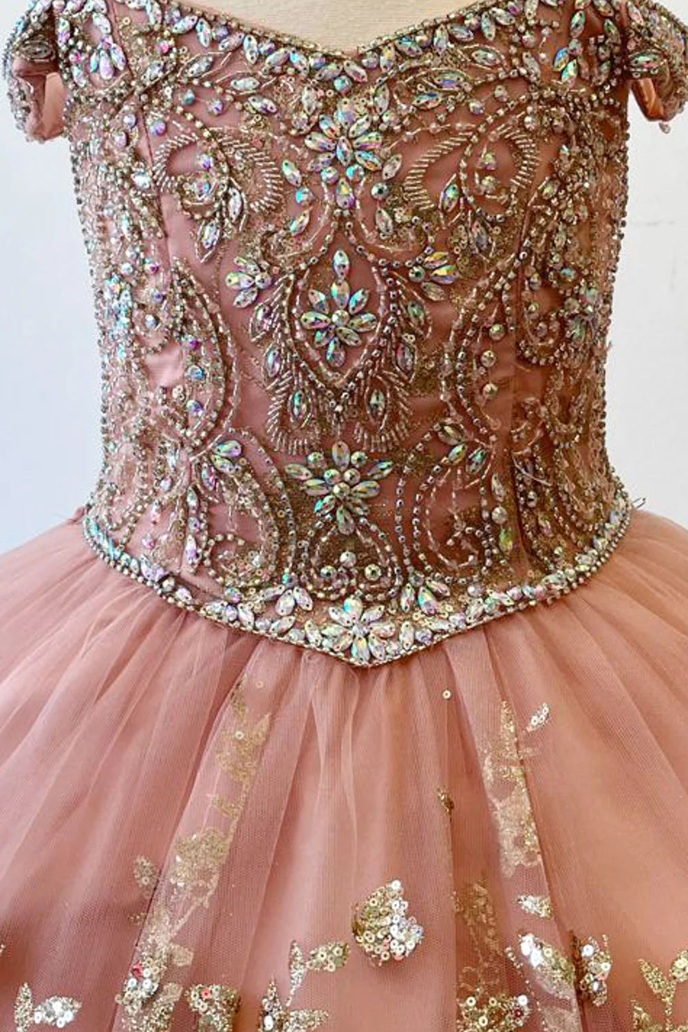 Girls Cold Shoulder Ball Gown by Petite Adele PK1041