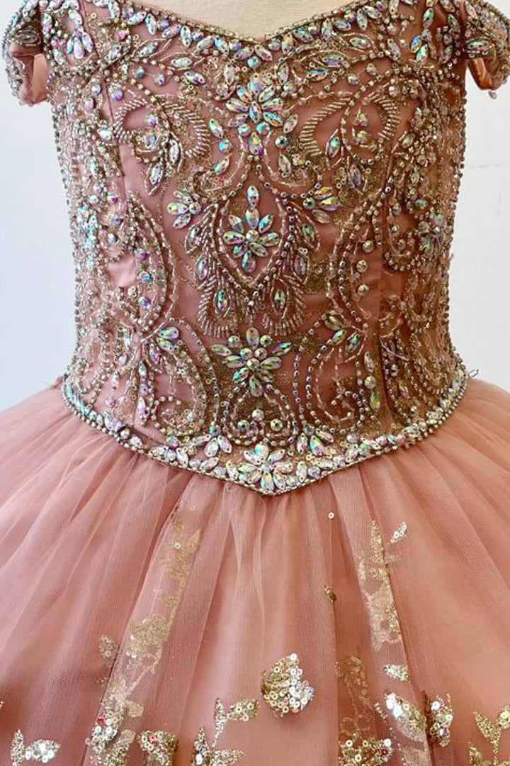 Girls Cold Shoulder Ball Gown by Petite Adele PK1041