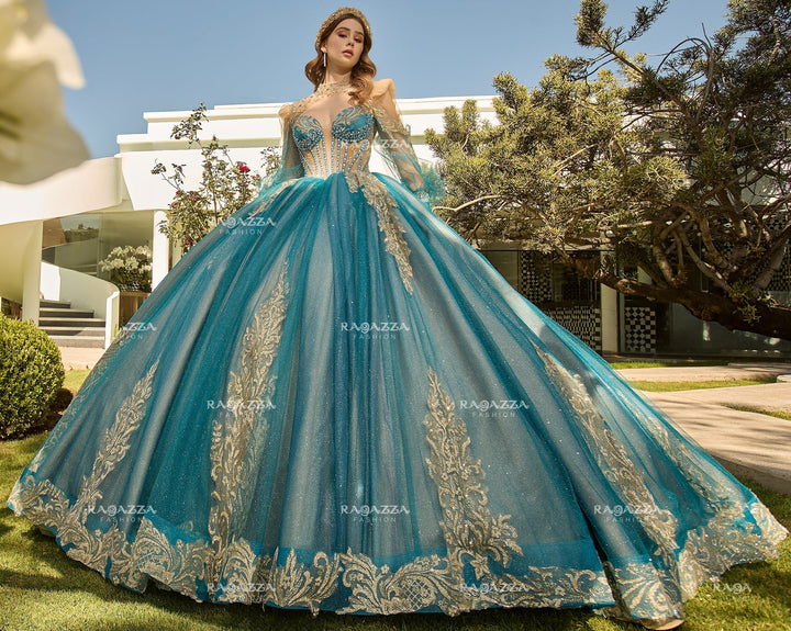 Long Sleeve Quinceanera Dress by Ragazza R08-008