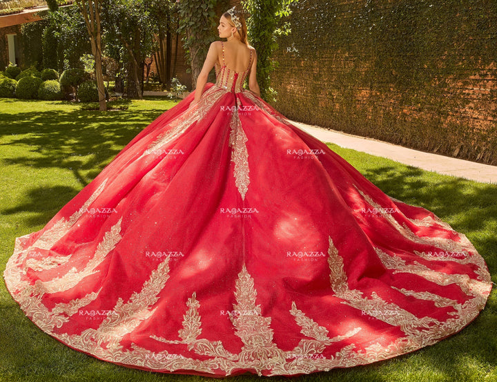 Long Sleeve Quinceanera Dress by Ragazza R08-008