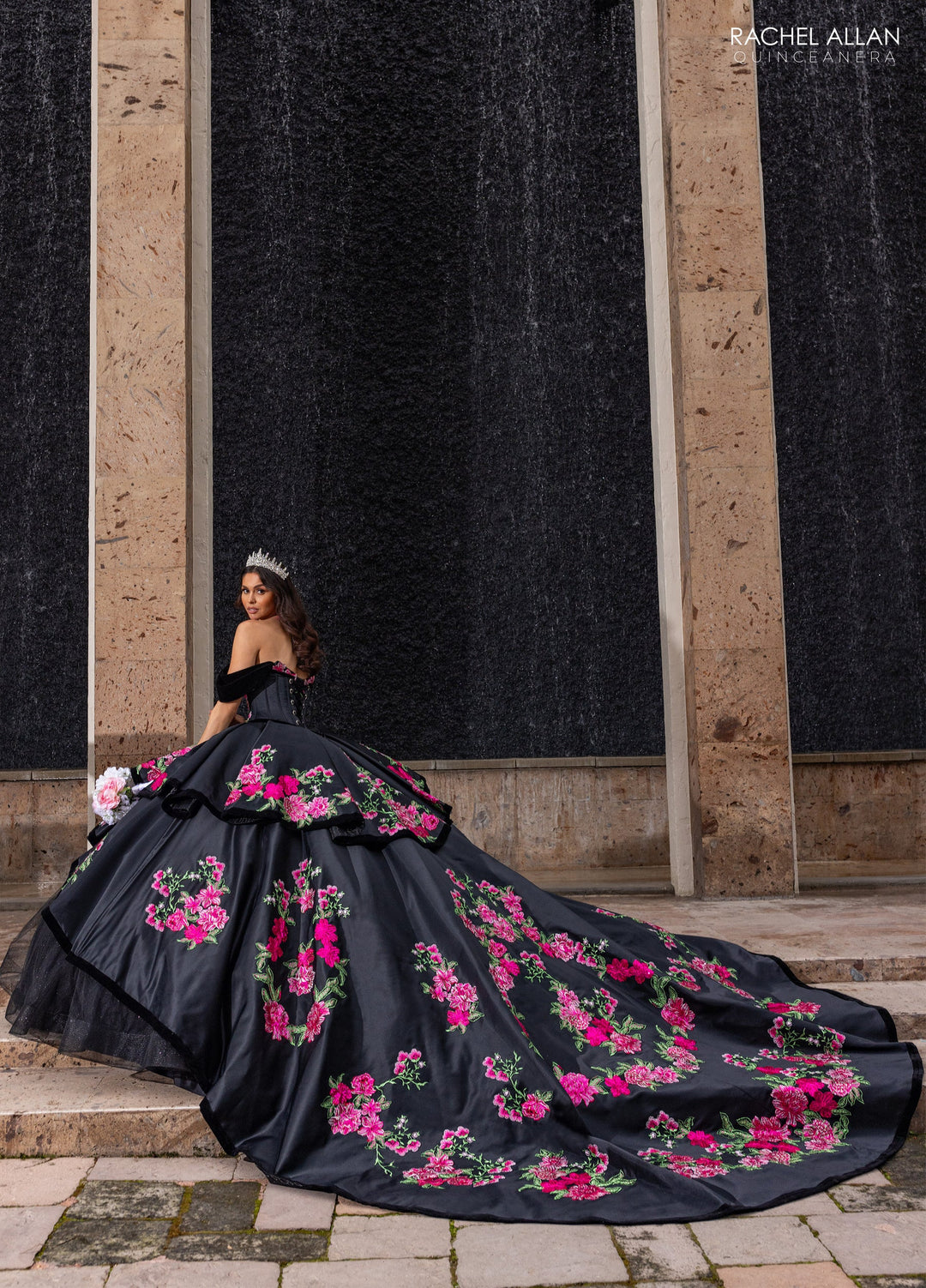 Floral Charro Quinceanera Dress by Rachel Allan RQ5016