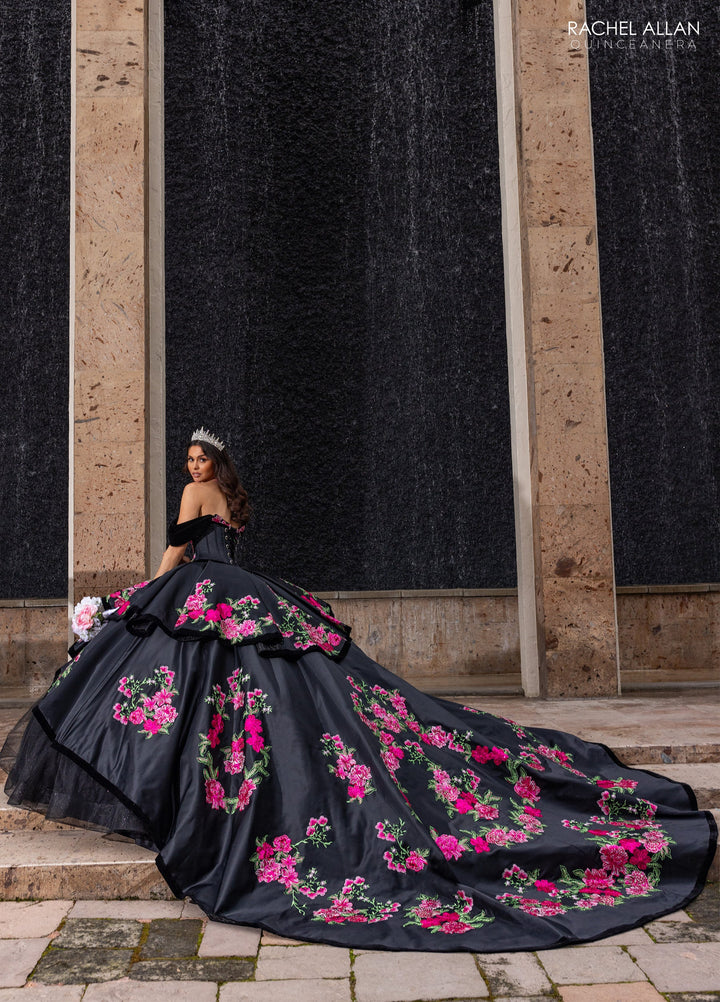 Floral Charro Quinceanera Dress by Rachel Allan RQ5016