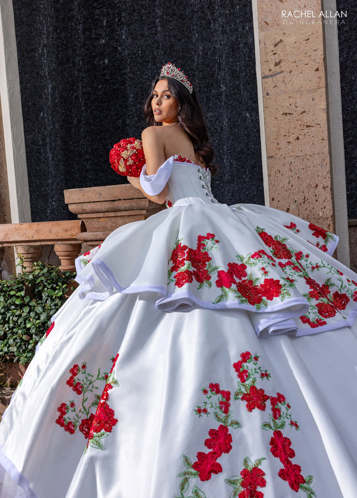 Floral Charro Quinceanera Dress by Rachel Allan RQ5016