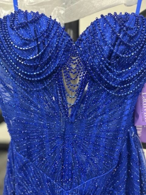 Beaded Strapless Corset Mermaid Dress by Ladivine J871